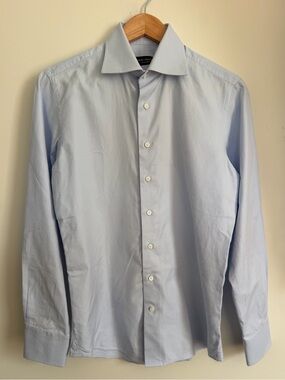 Spier & Mackay button down long sleeve dress shirt light blue men’s 14.5/33
